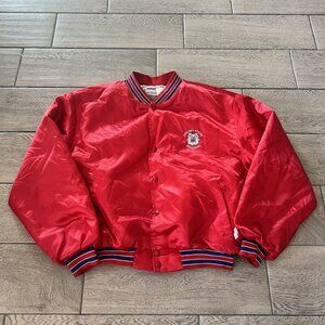 vintage swingster bomber satin jacket size XXL red fresno state bulldogs (251)